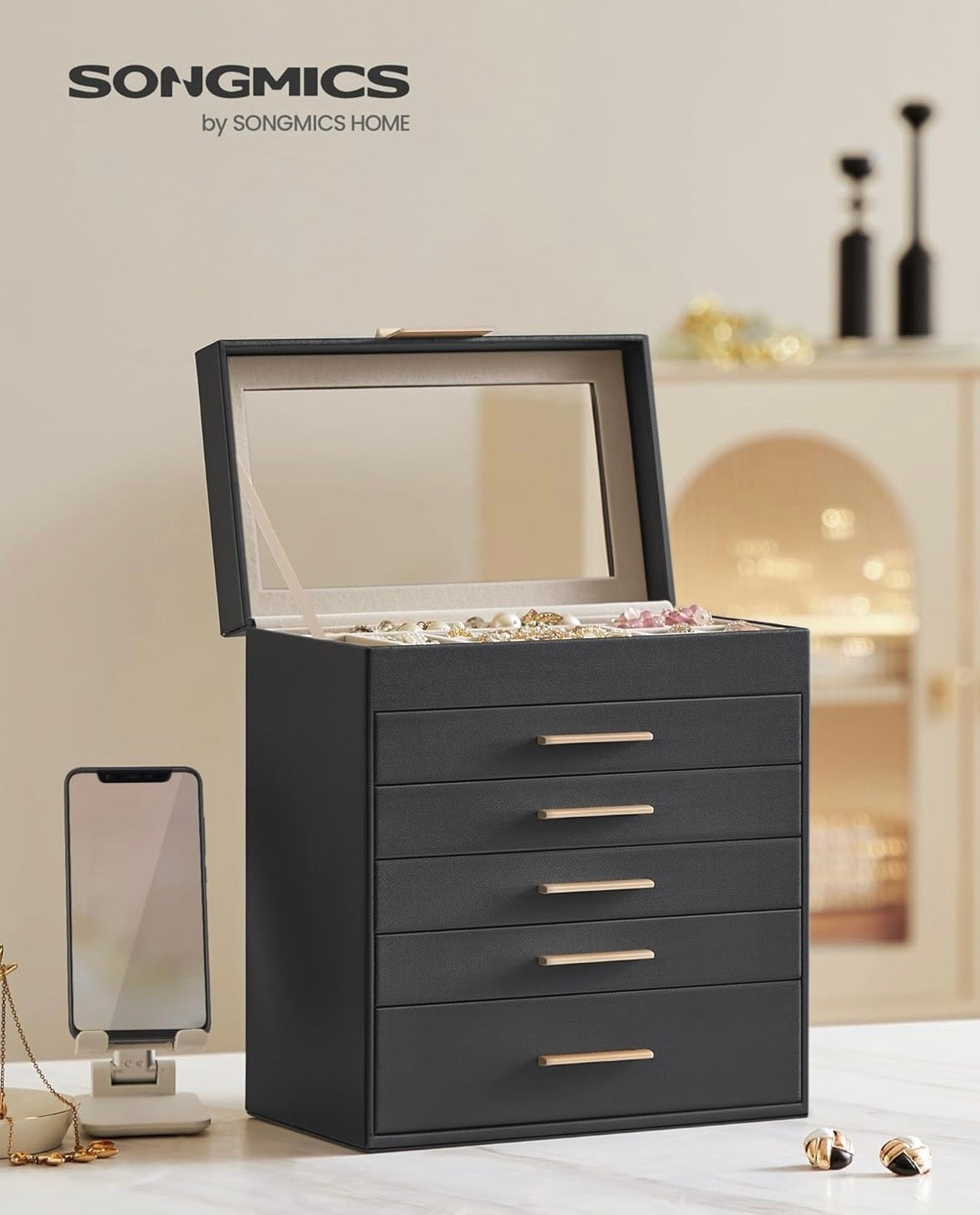 SONGMICS 6-Layer Jewelry Box Organizer