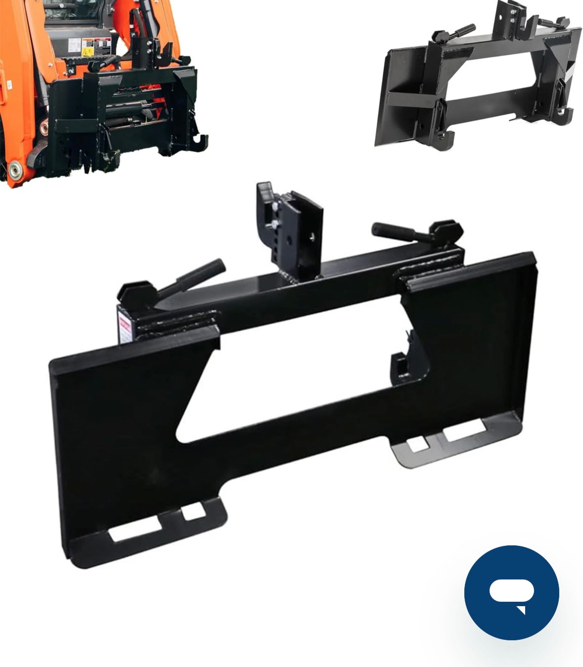 Garvee Universal Quick Attach Mounting Plate w/ 3 Point Quick Hitch Adapter – Category 1