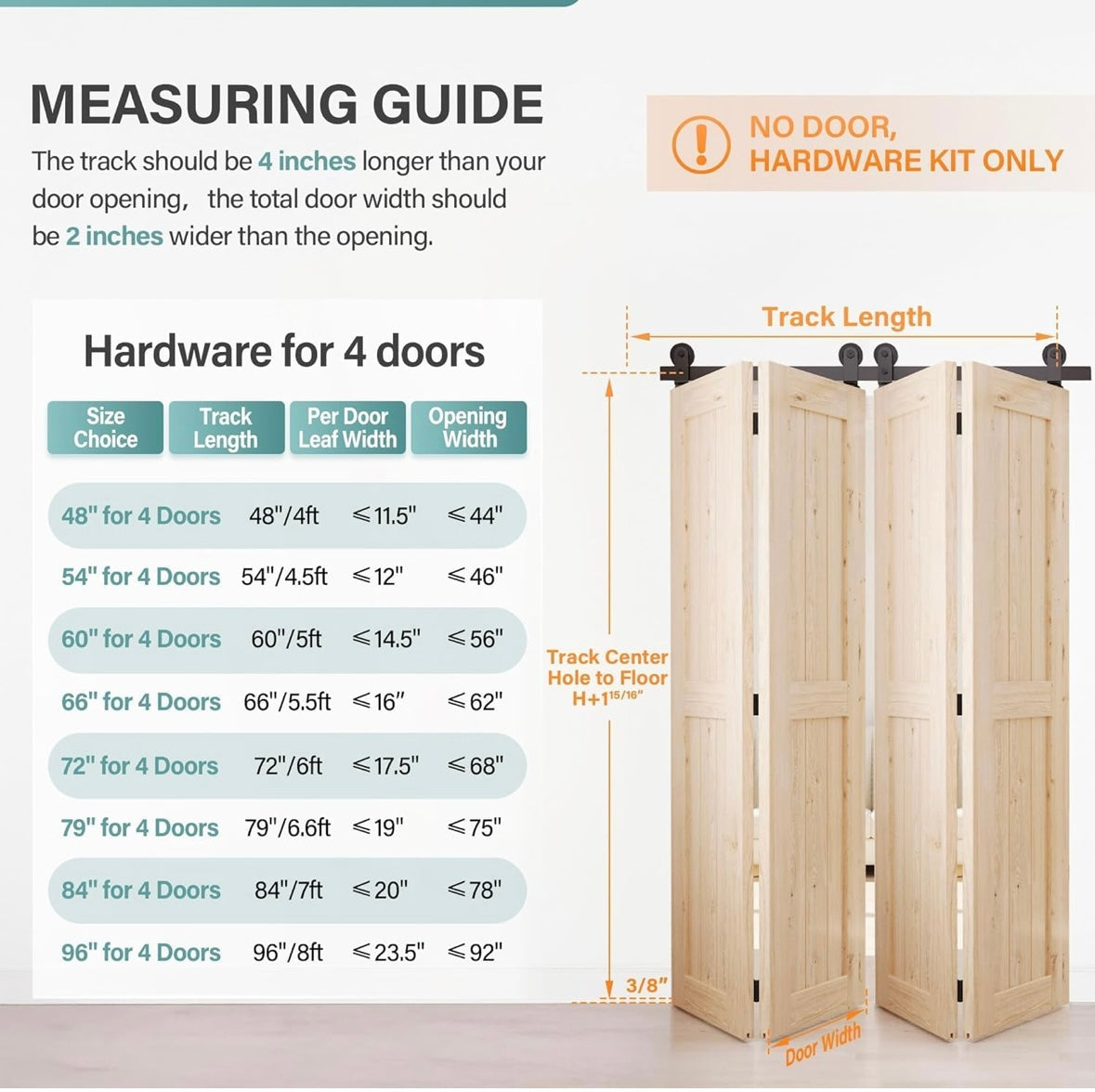 WINSOON Heavy-Duty Bifold Barn Door Hardware Kit – 40% Off Amazon Price