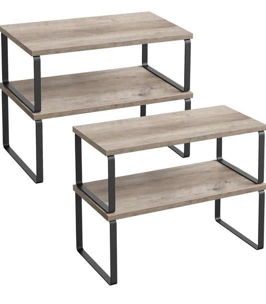 4-Piece Expandable Cabinet & Countertop Organizer Shelf Set