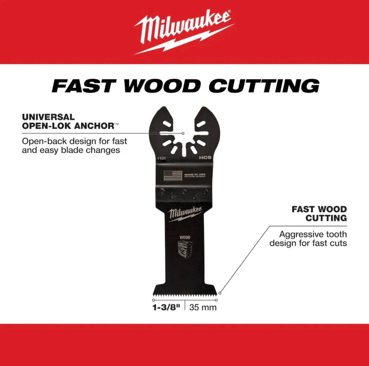 Milwaukee OPEN-LOK™ 5-Piece Oscillating Multi-Tool Blade Set