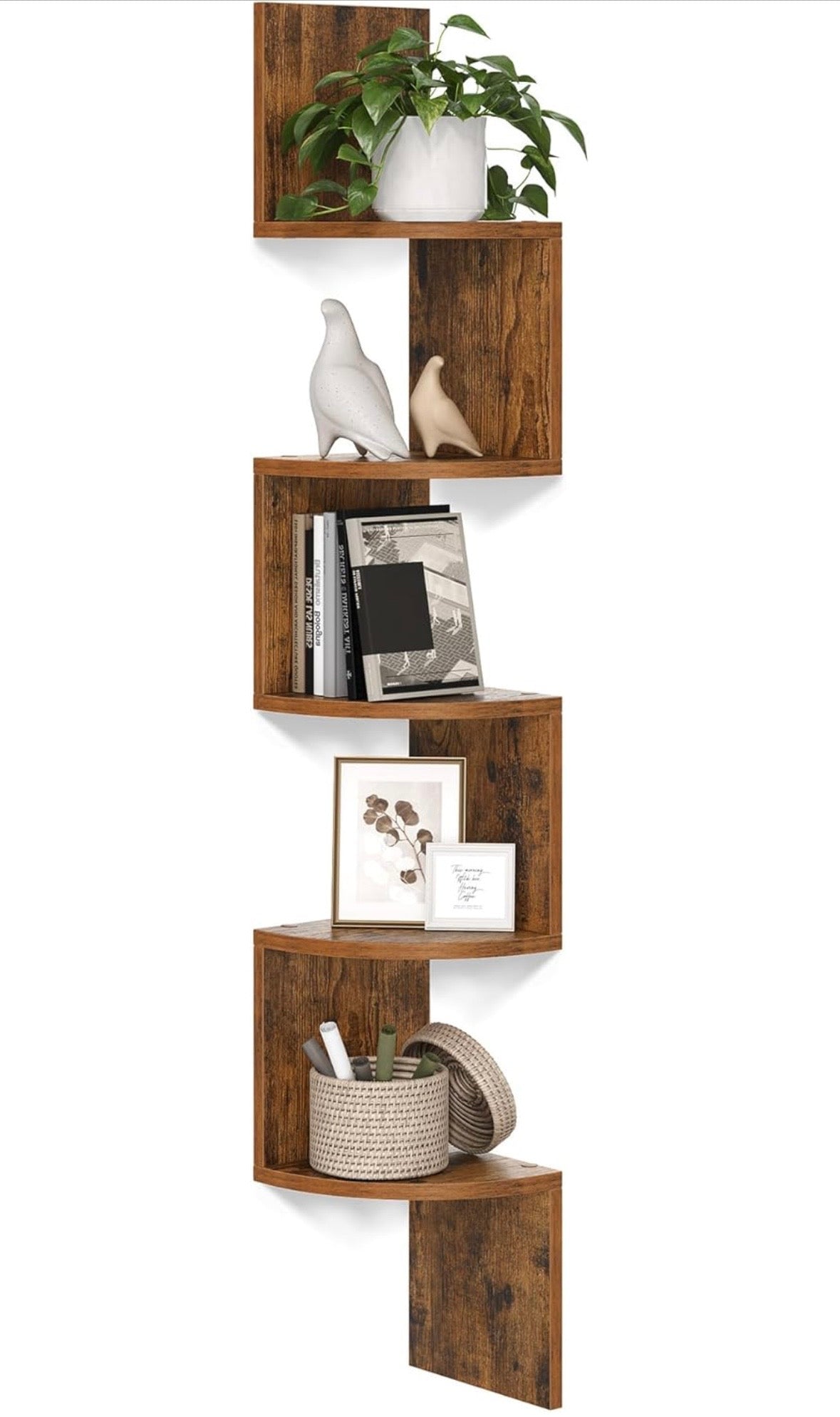 Modern Zigzag Wall-Mounted Corner Shelf