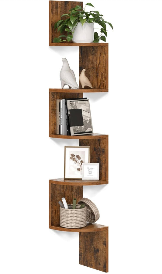 Modern Zigzag Wall-Mounted Corner Shelf