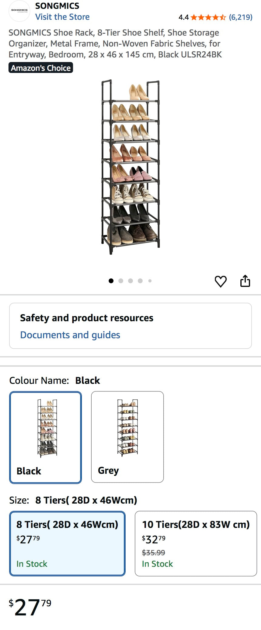 8-Tier Slim Shoe Rack Organizer