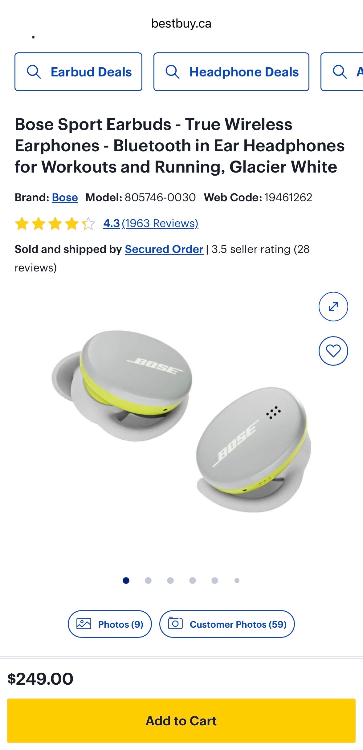 Bose Sport Earbuds – True Wireless Workout Headphones