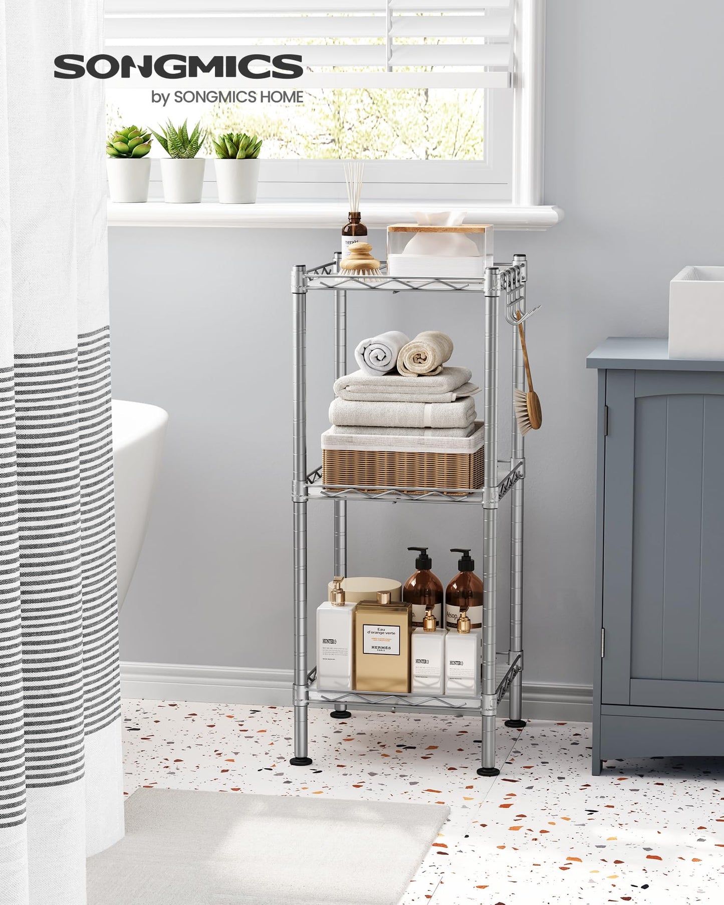 3-Tier Space-Saving Metal Storage Shelf