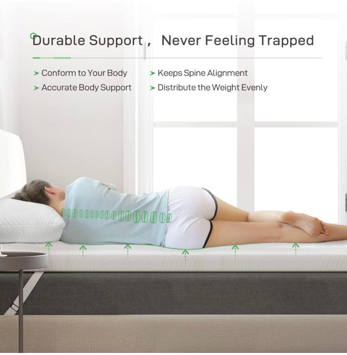 Novilla Cooling Memory Foam Mattress Topper – Full Size