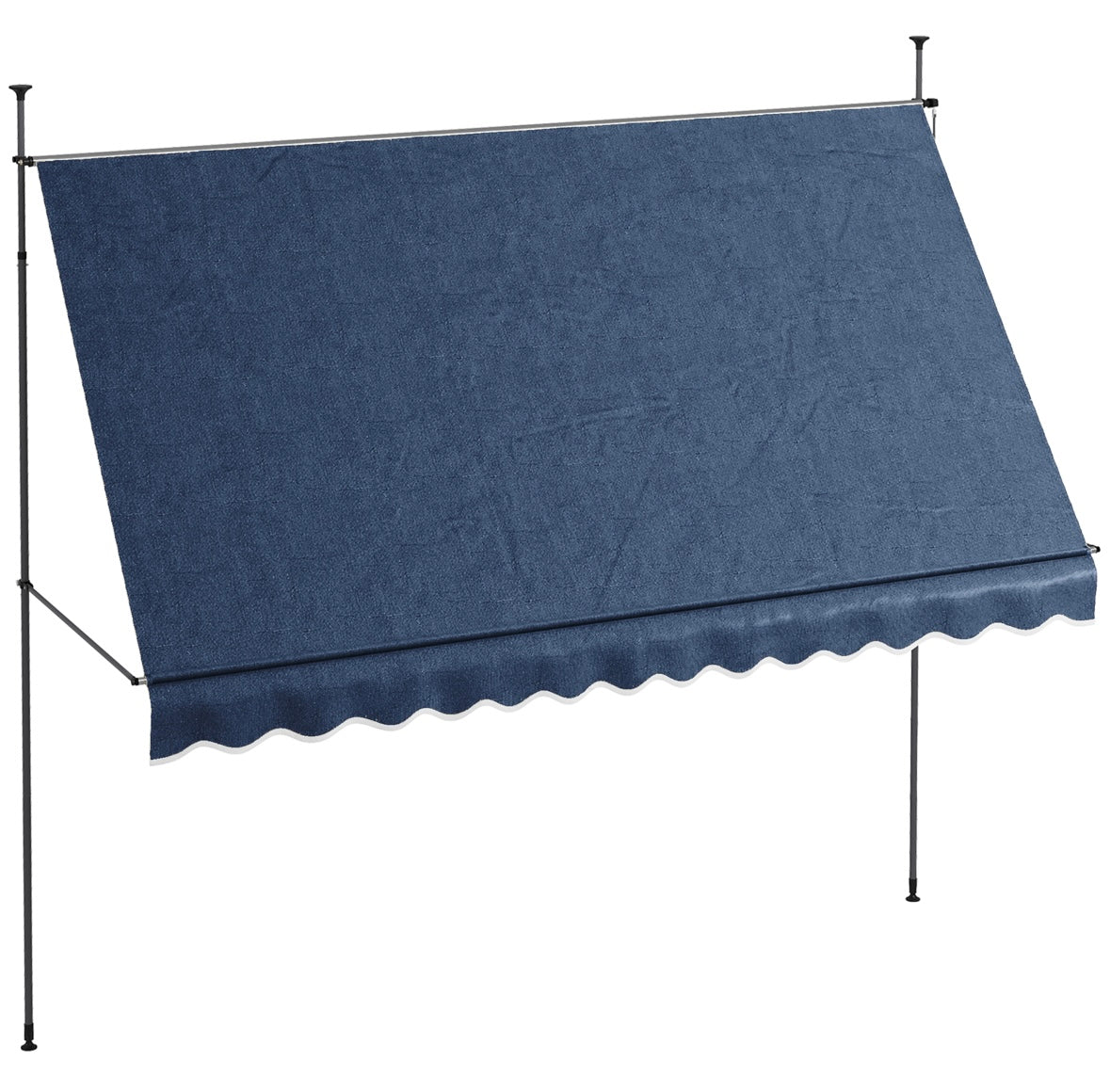 Outsunny Freestanding Retractable Awning – Adjustable Height | 0–90° Tilt | UV30+ Sun Protection | Steel & Aluminum Frame