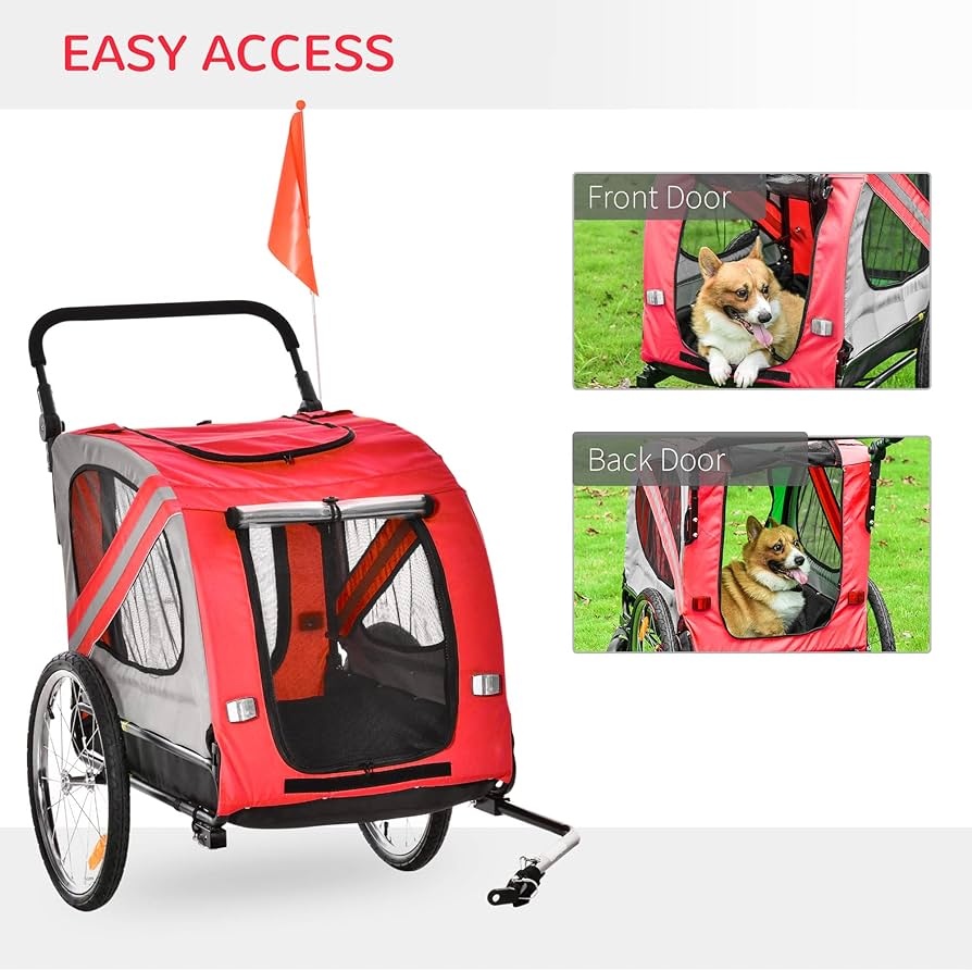 Aosom 2-in-1 Pet Bike Trailer & Stroller