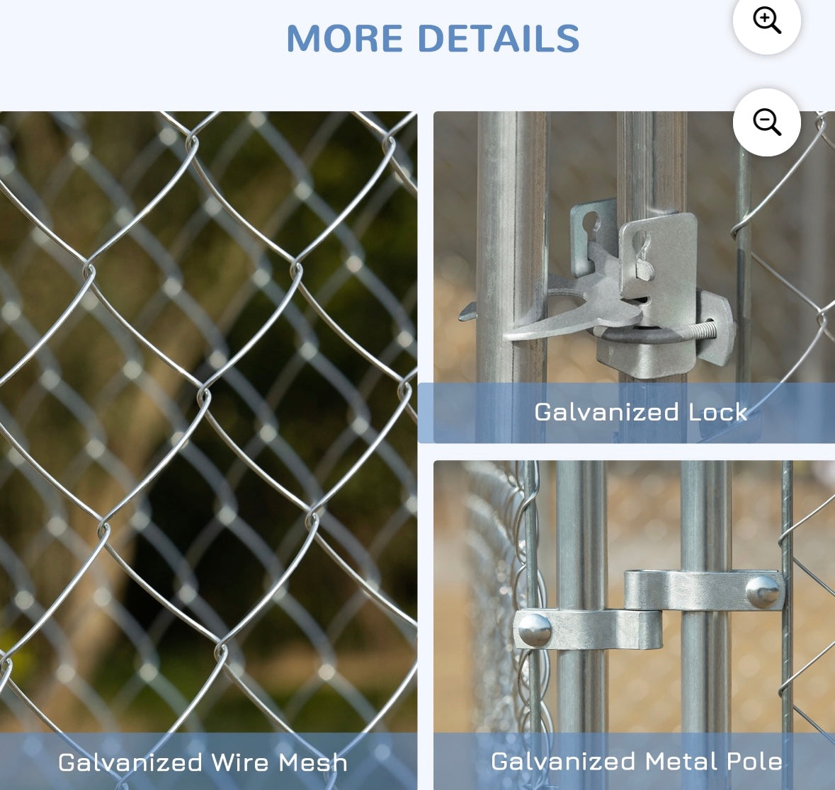 PawHut 15 × 15 ft Outdoor Dog Kennel — Heavy-Duty Chain Link Fence with Lockable Door (Galvanized Steel)