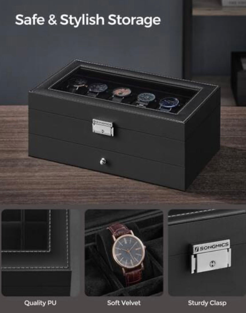 12-Slot Watch Box Organizer