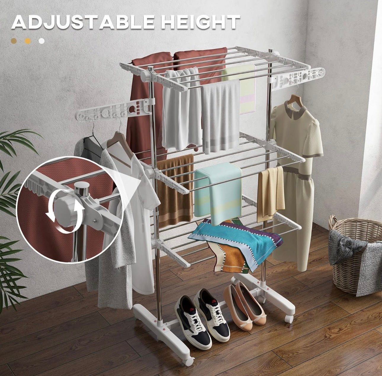 HOMCOM 3-Tier Foldable Clothes Drying Rack