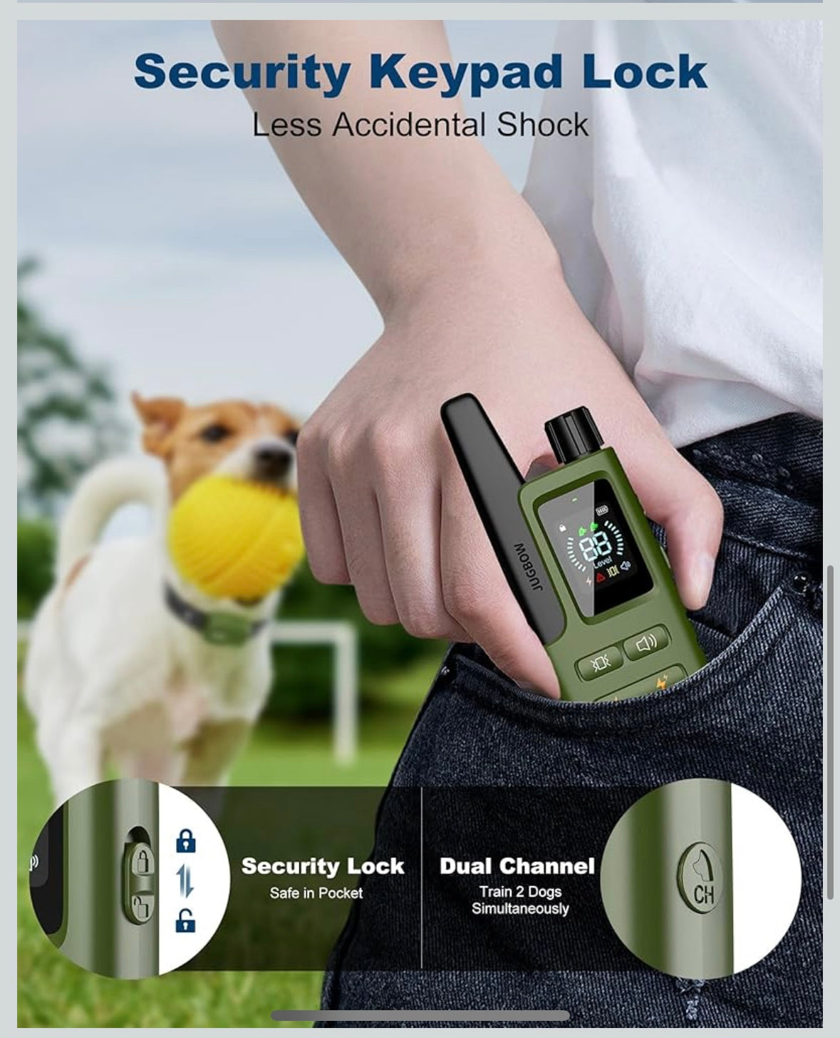 Jugbow Dog Training Collar – 4 Safe Training Modes | 3300 FT Range | Waterproof & Rechargeable