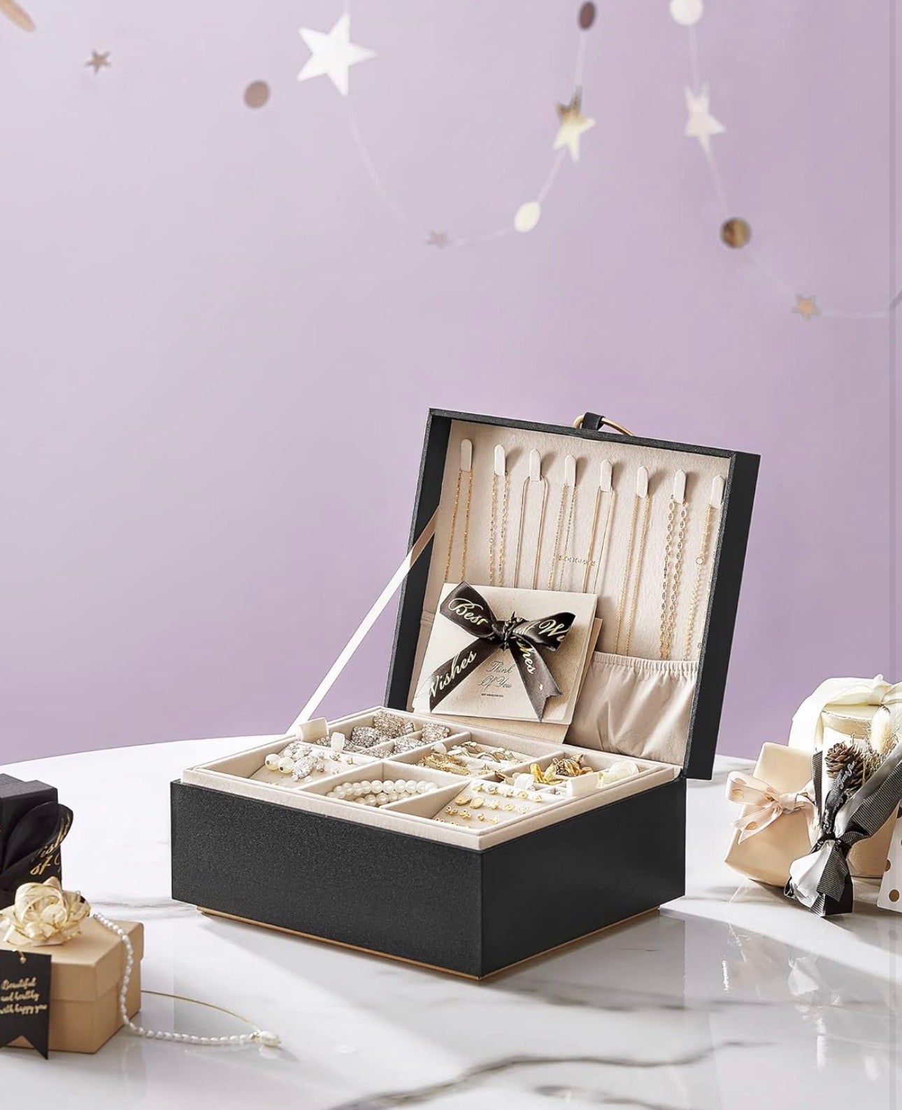 SONGMICS Elegant Forest Green Jewelry Box