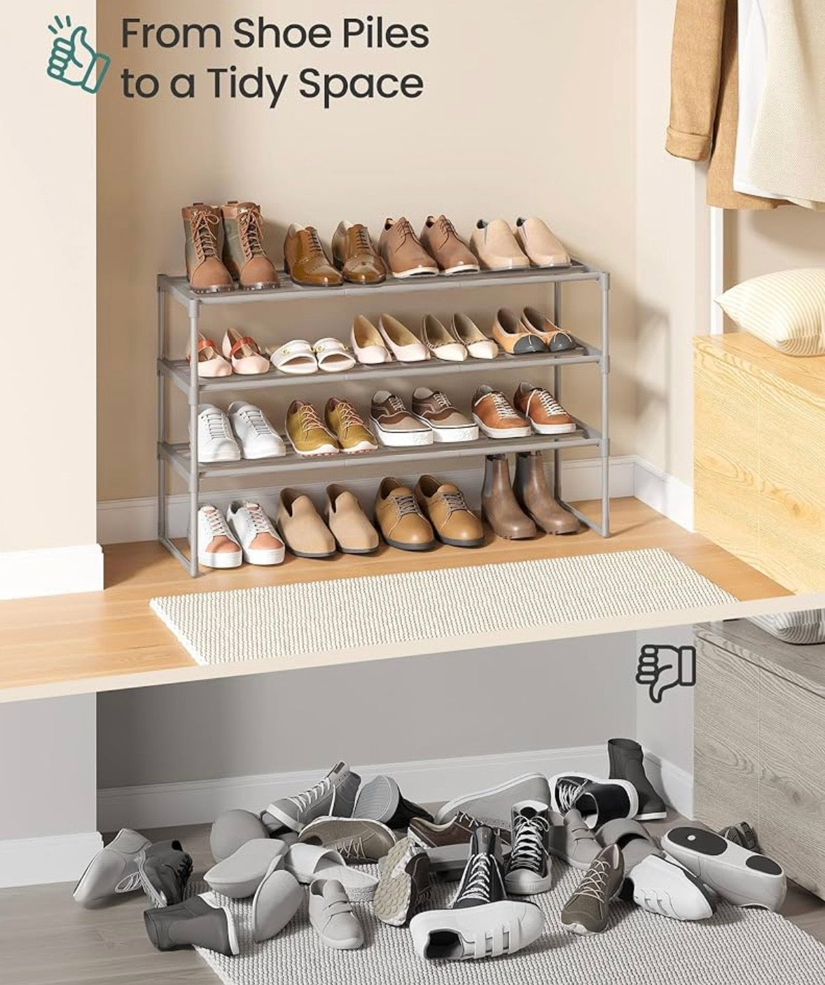3-Tier Shoe Rack Organizer