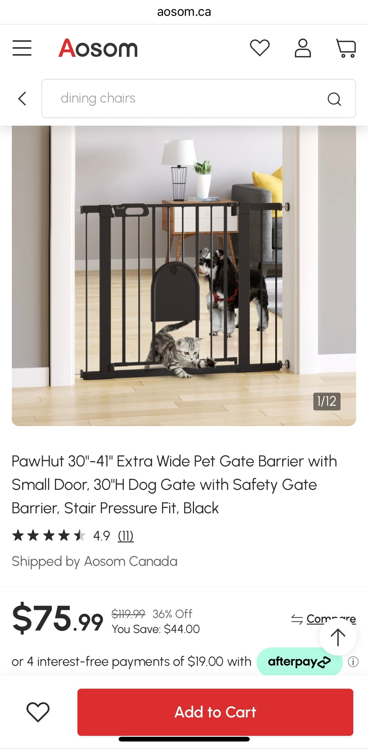 Extra-Wide Pet Gate with Small Door – Auto-Close, Double Lock, Pressure Mount