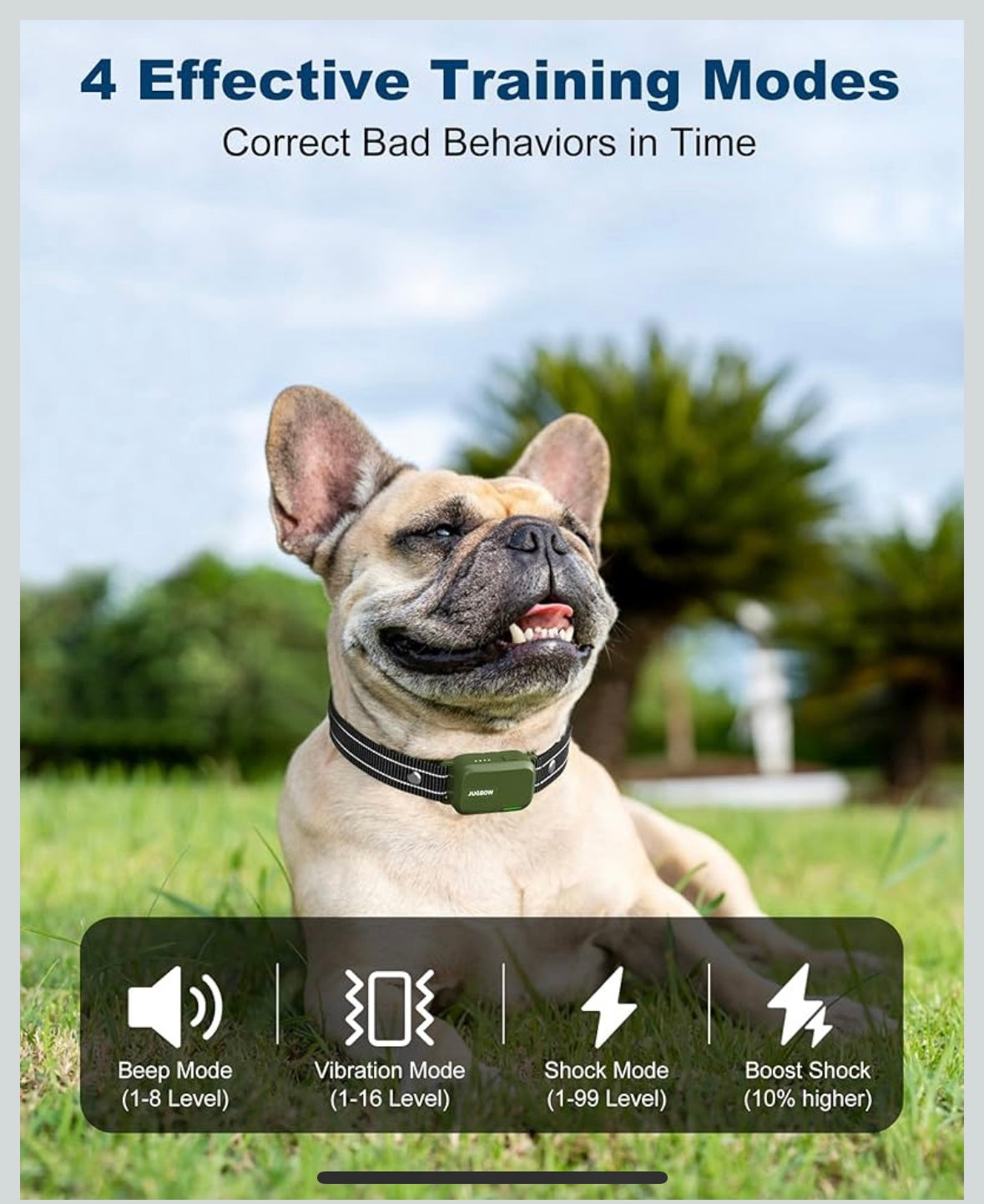 Jugbow Dog Training Collar – 4 Safe Training Modes | 3300 FT Range | Waterproof & Rechargeable