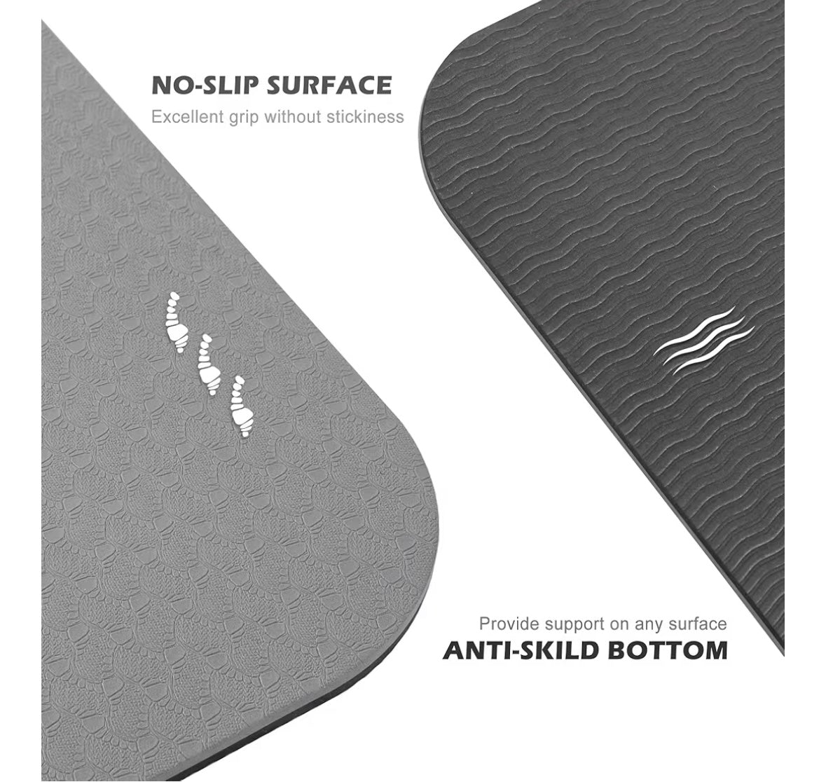 UMINEUX Eco-Friendly TPE Yoga Mat — Double-Sided Non-Slip Fitness Mat with Carry Bag (Open Box – Brand New)