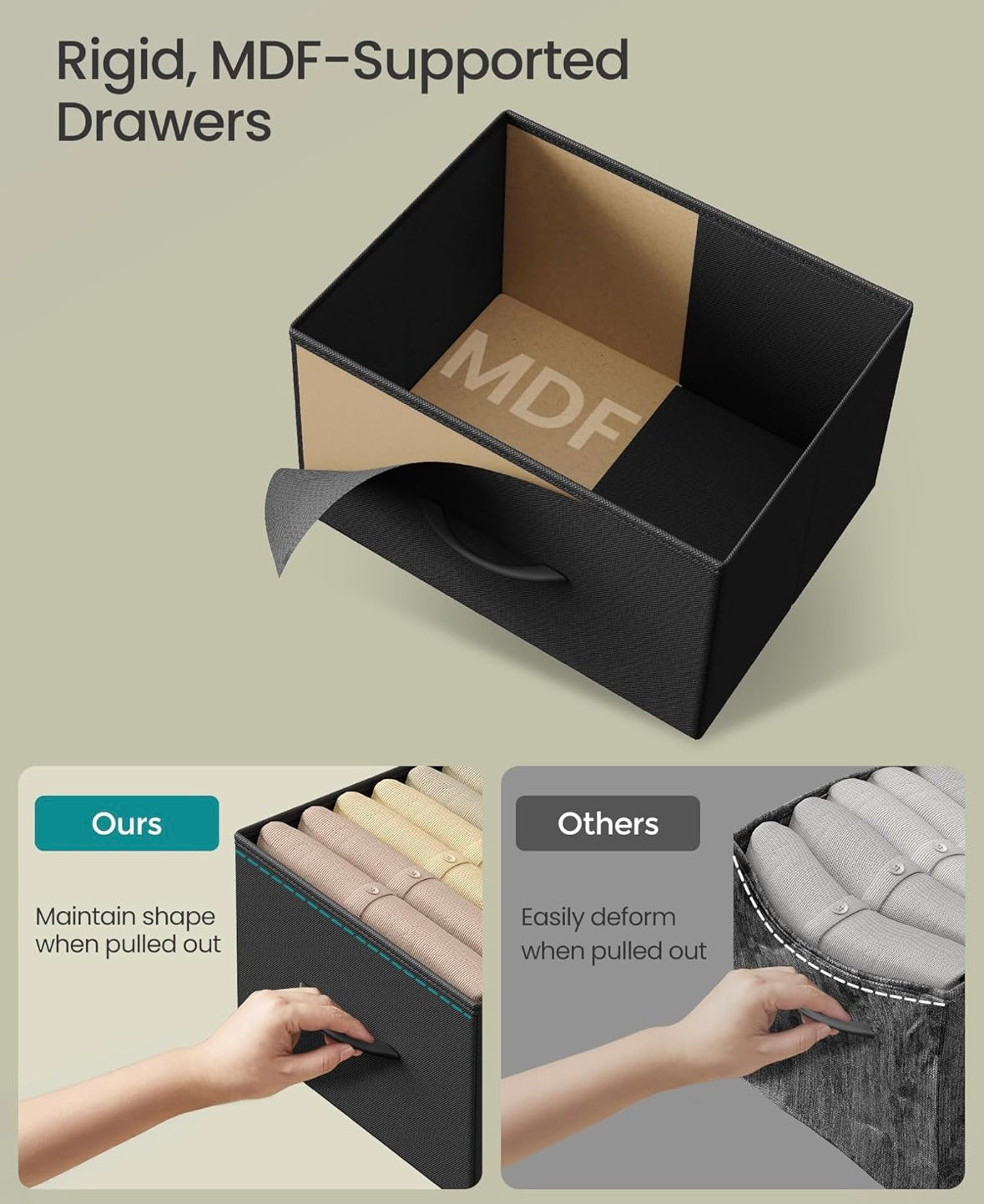 8-Drawer Fabric Dresser — Modern Storage Chest with Steel Frame (Gray)