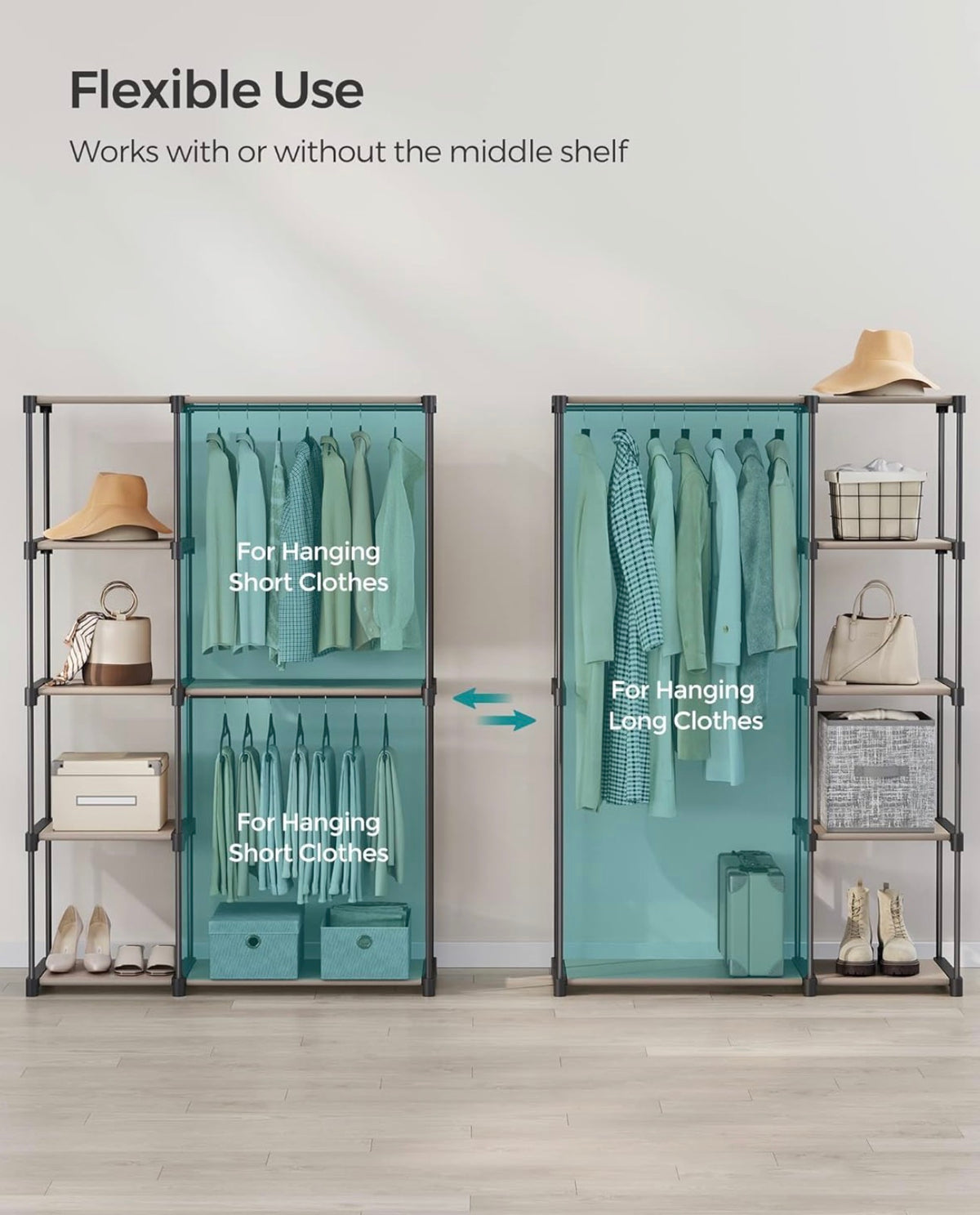 SONGMICS Portable Closet Organizer