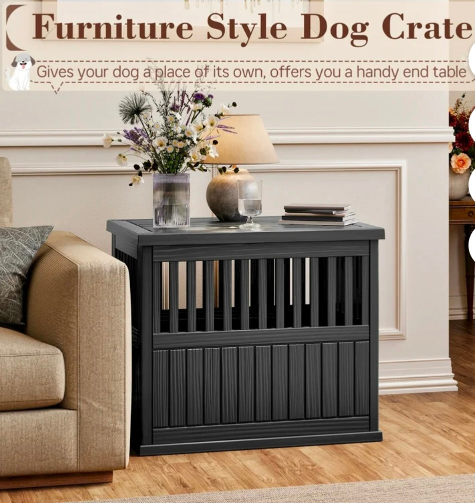 Modern Dog Crate End Table – Decorative Pet Kennel Furniture