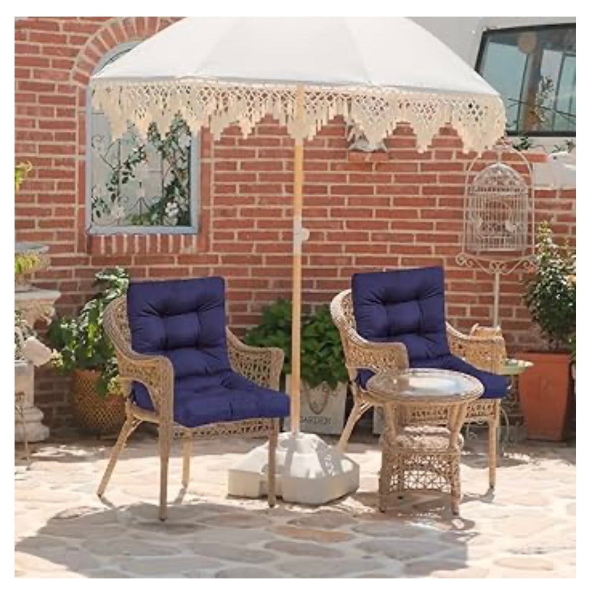 Outdoor Patio Chair Cushions with Back Support – Set of 2