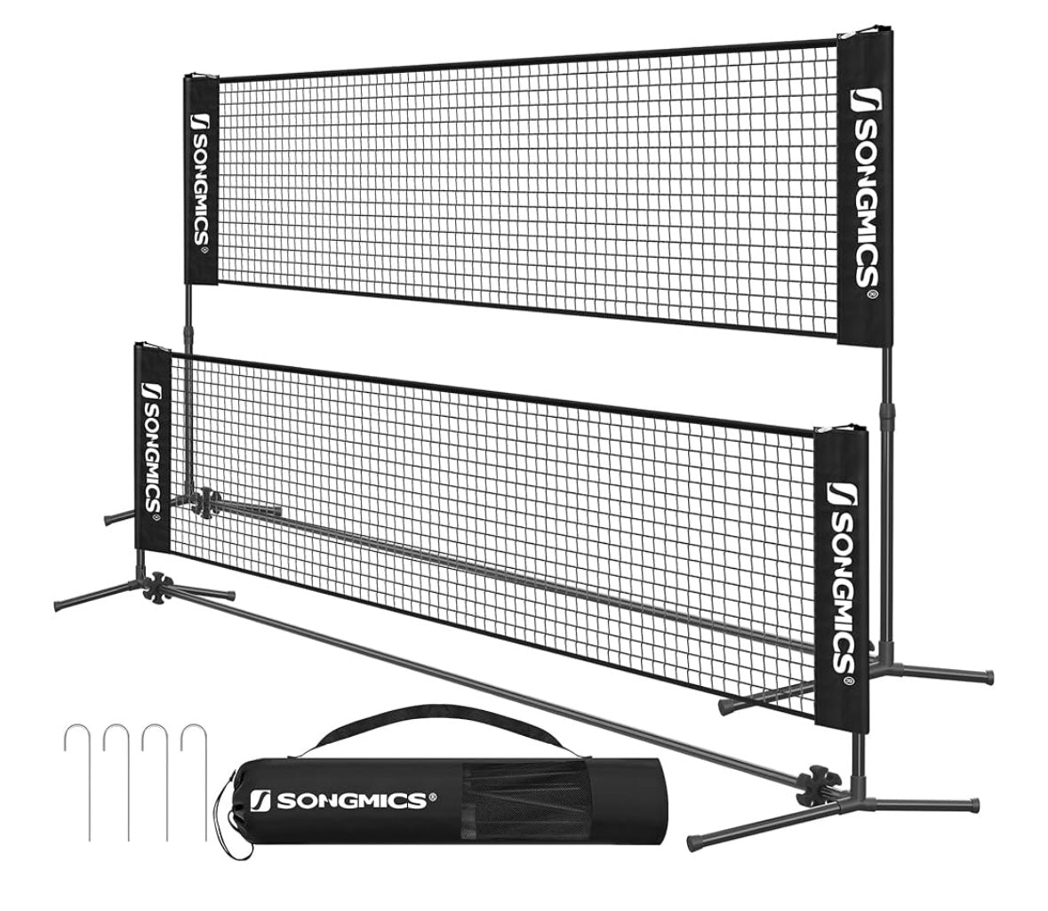SONGMICS 10FT Adjustable Badminton & Multi-Sport Net Set – Portable Outdoor Game Kit (Black)