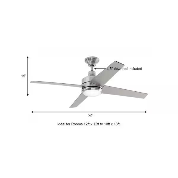 Home Decorators Collection Mercer 52” LED Ceiling Fan