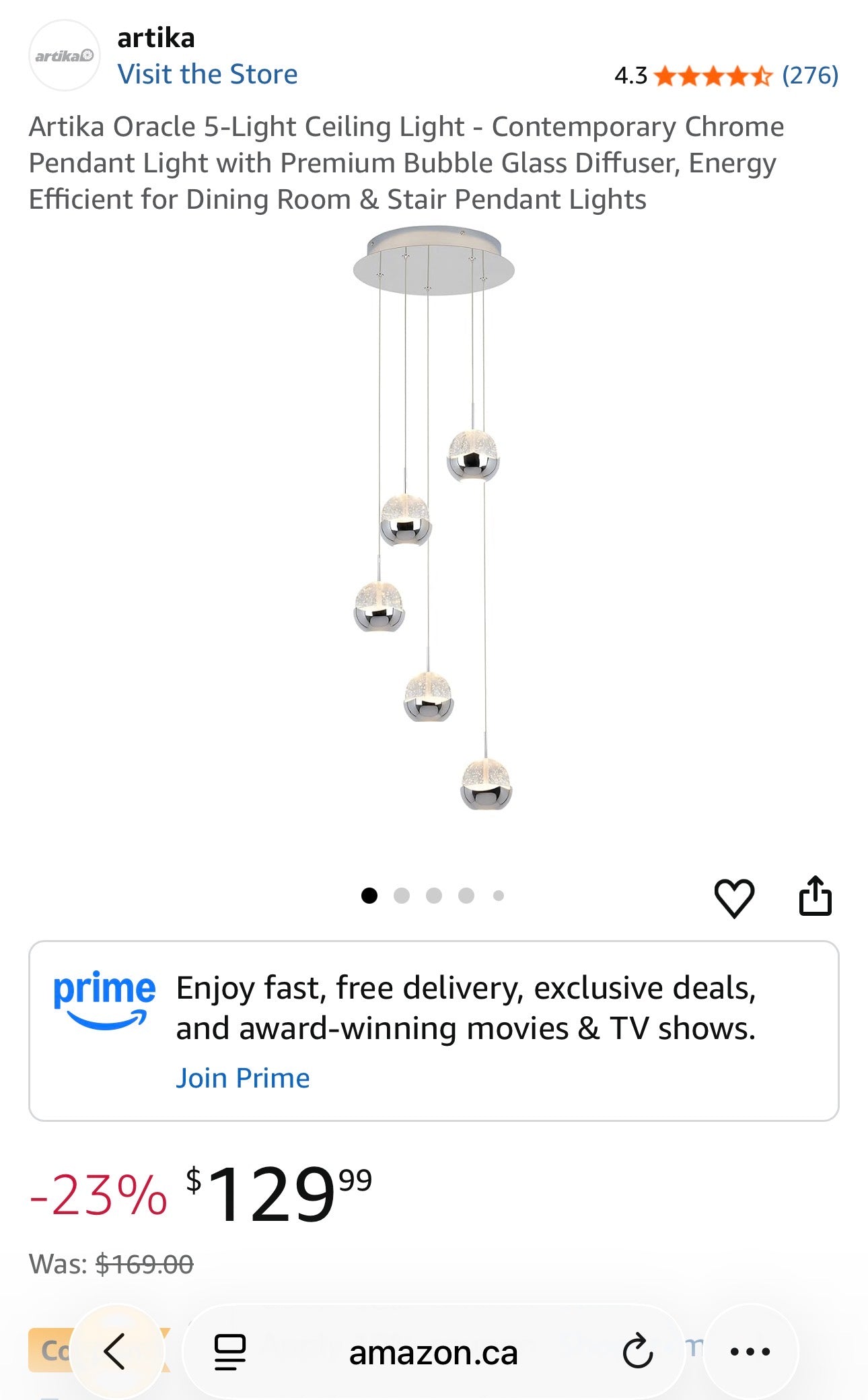 Artika Oracle 5-Light LED Pendant