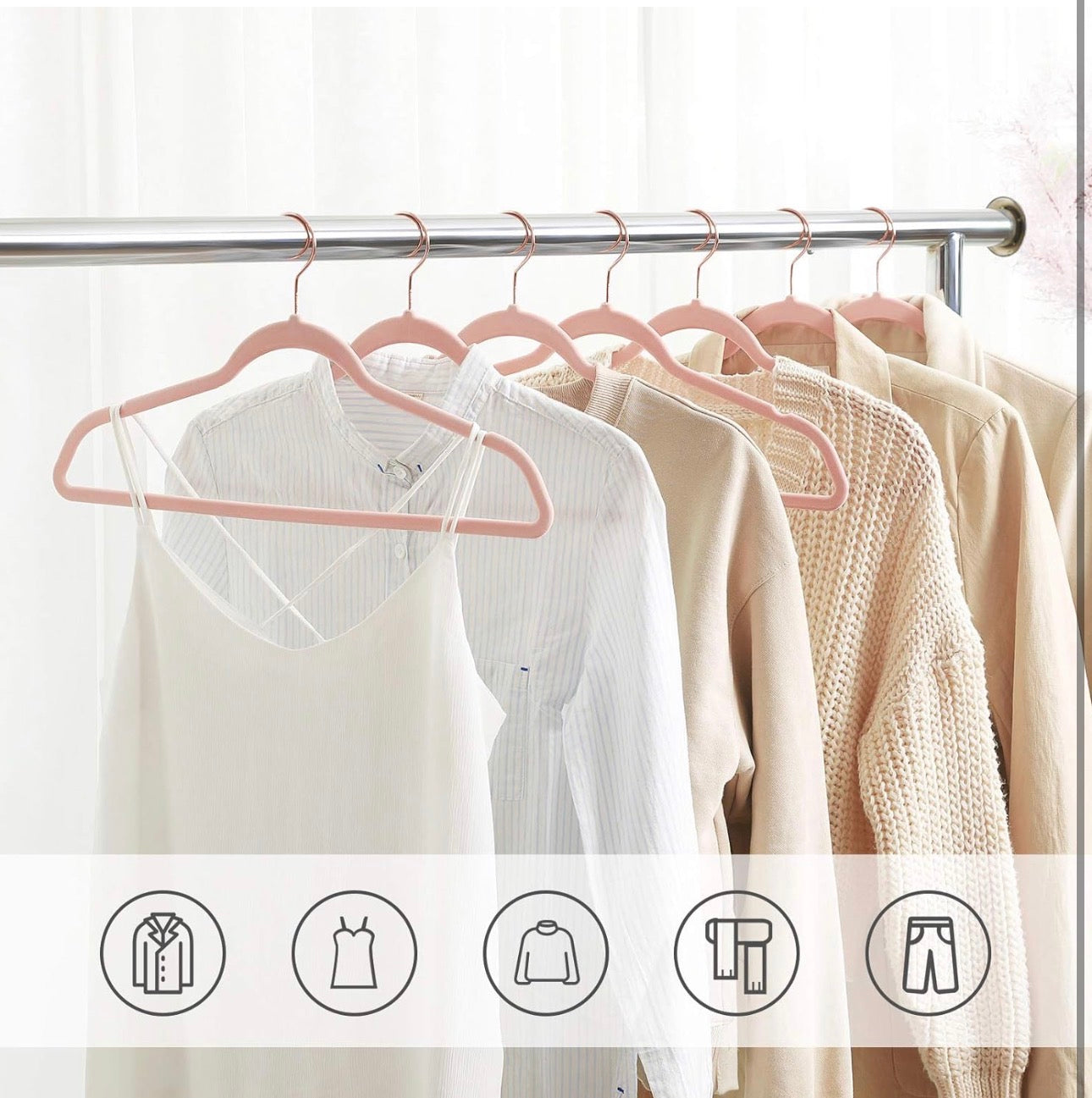 SONGMICS 50-Pack Velvet Non-Slip Hangers
