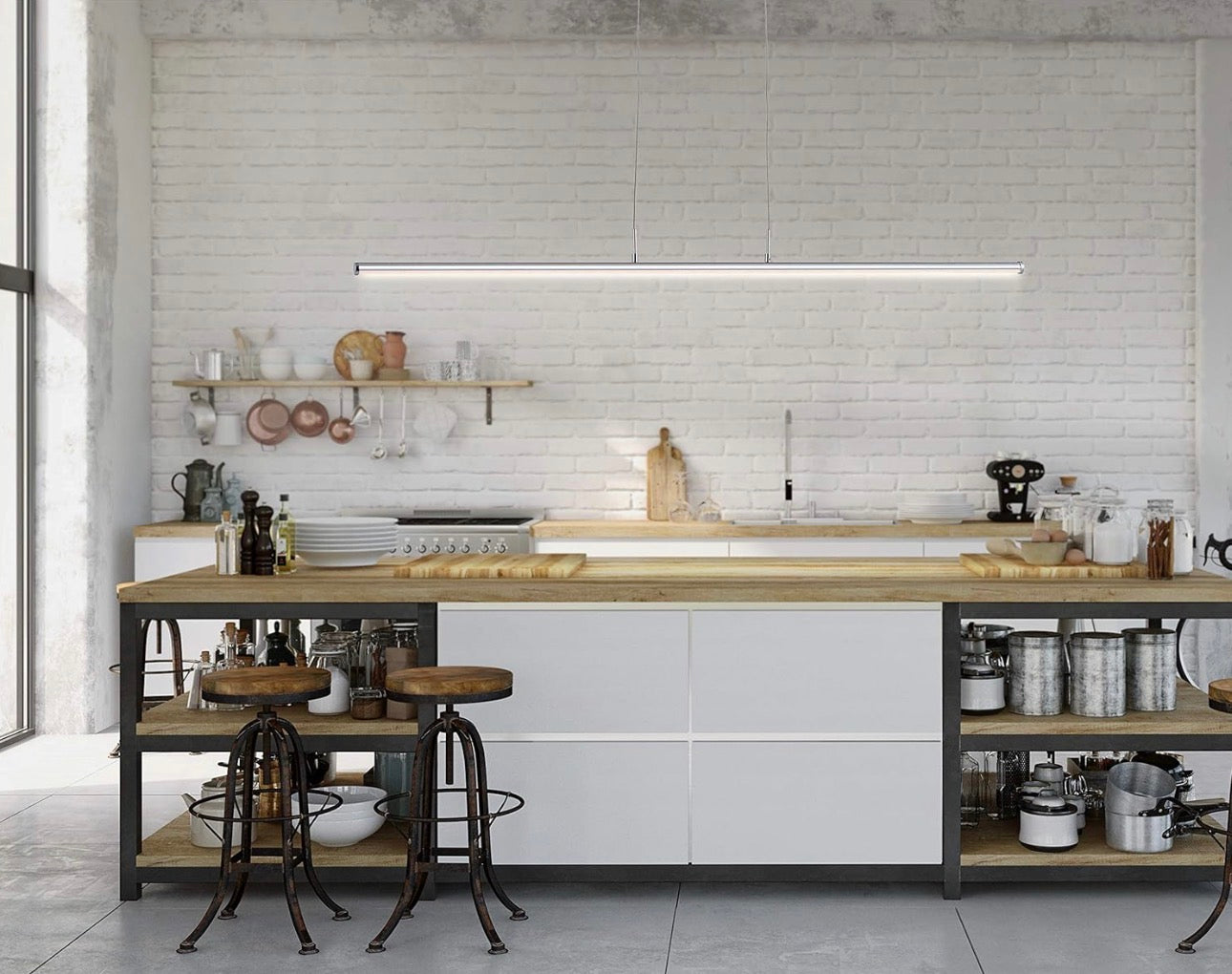 JONATHAN Y Chrome Integrated LED Pendant Light