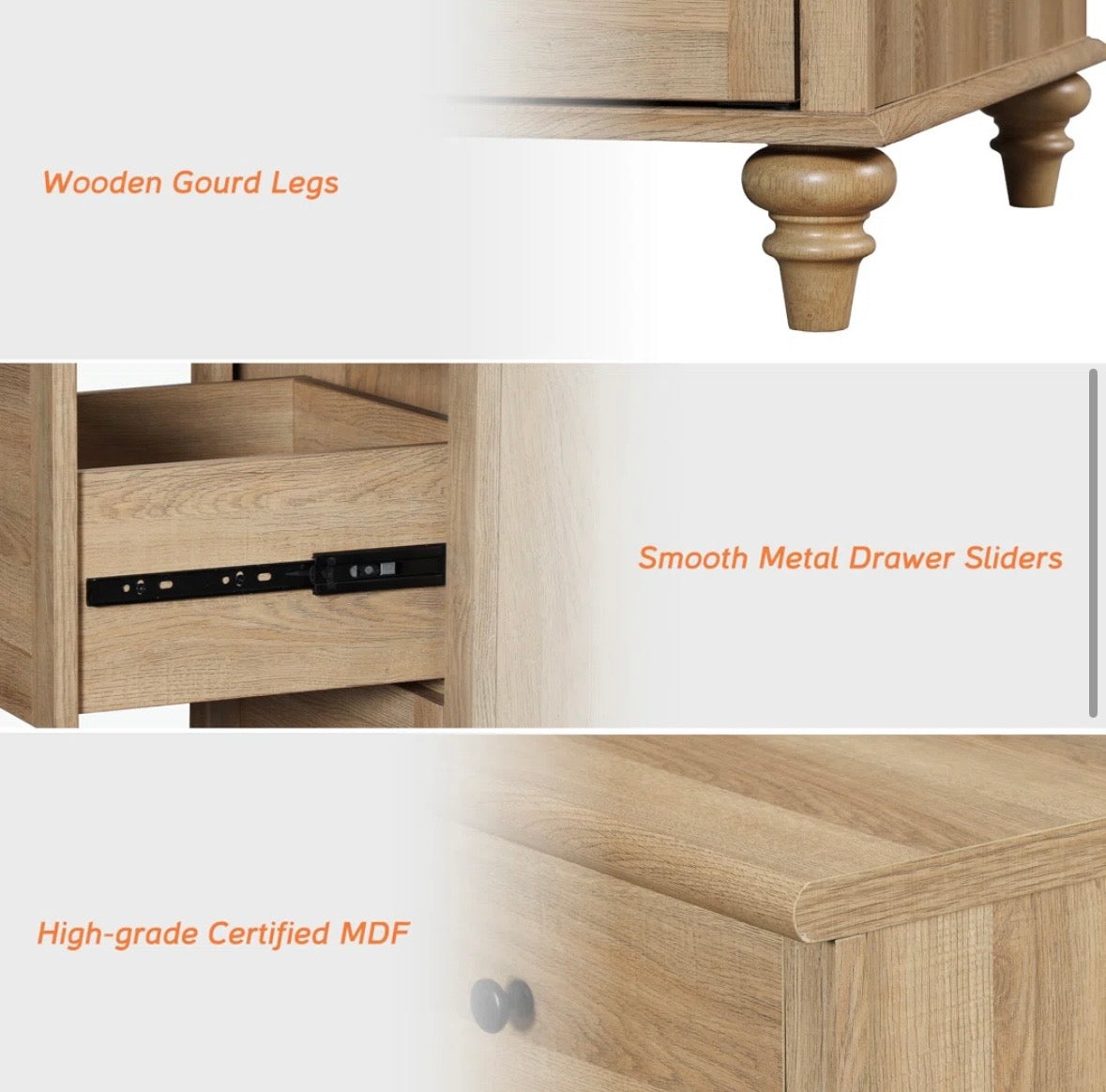 Rustic 3-Drawer Farmhouse Dresser