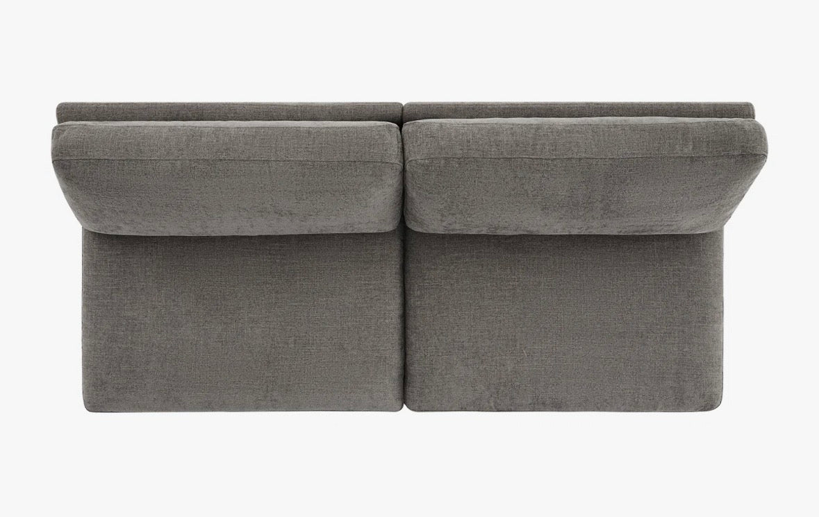 2-Piece Modular Armless Sofa – Linen-Style Upholstered Couch