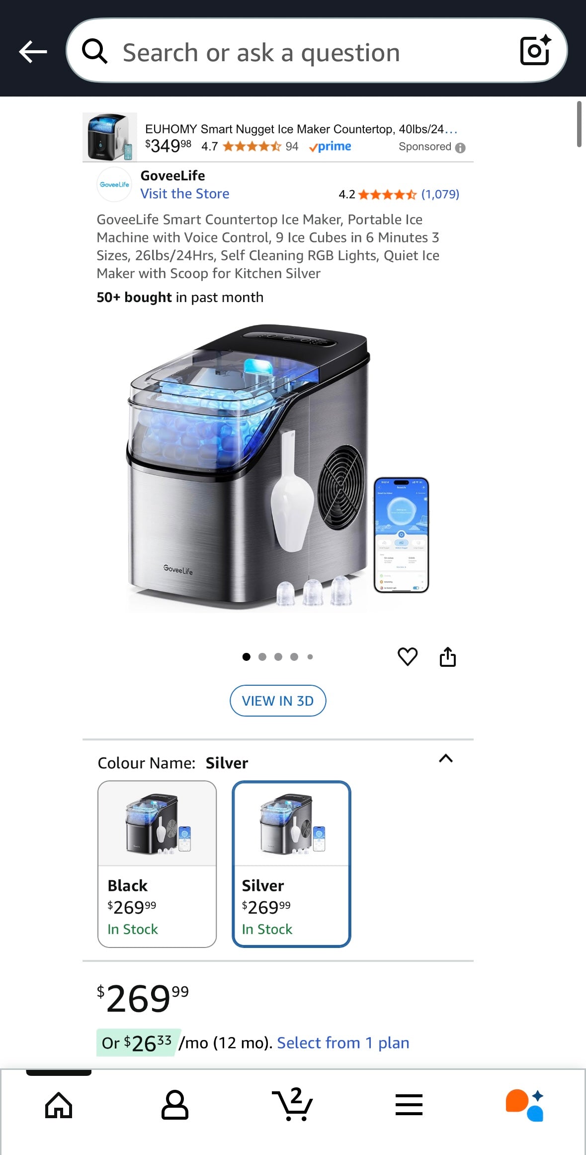 NEW – GoveeLife Smart Countertop Ice Maker (Model H717D) – Wi-Fi App & Voice Control