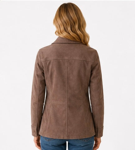 Women’s Tailored Brown Leather Jacket