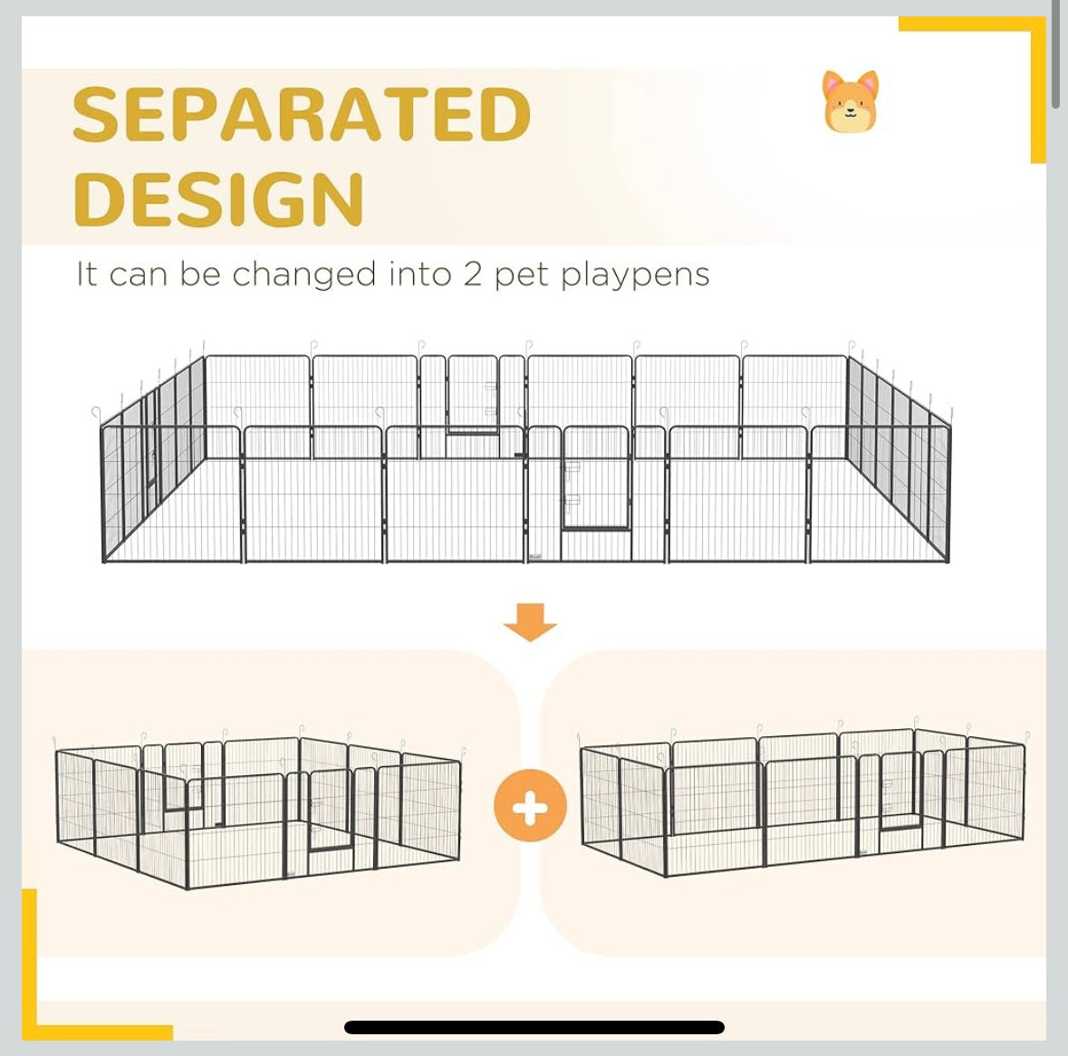 PawHut 24-Panel Outdoor Dog Playpen – Heavy-Duty Steel | Adjustable Shape | Indoor & Outdoor Use