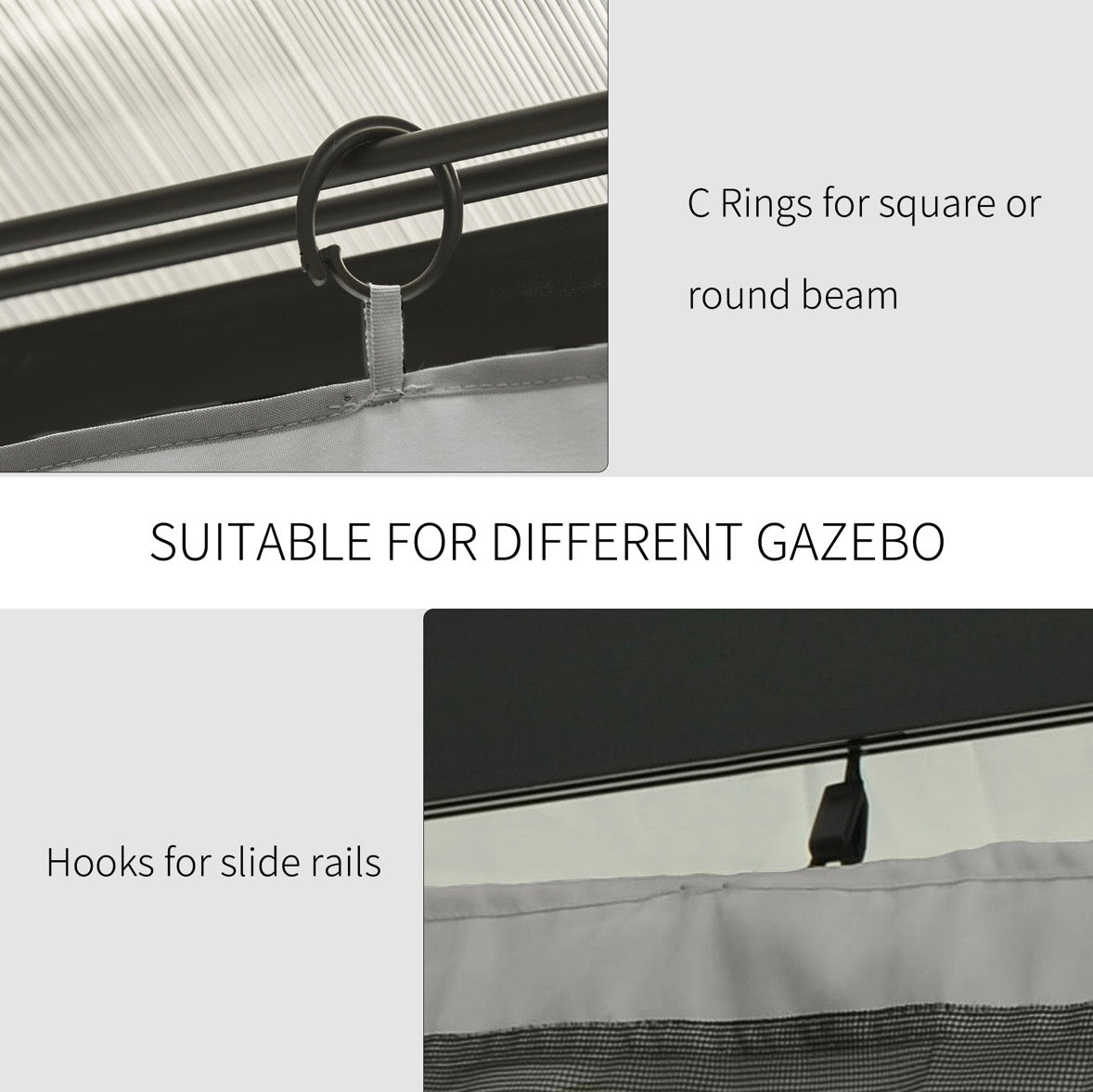 Outsunny 10’ x 10’ Gazebo Privacy Curtain Set