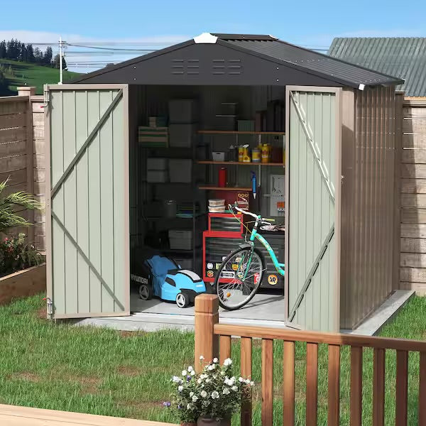 Tozey 8×6 ft Outdoor Metal Storage Shed