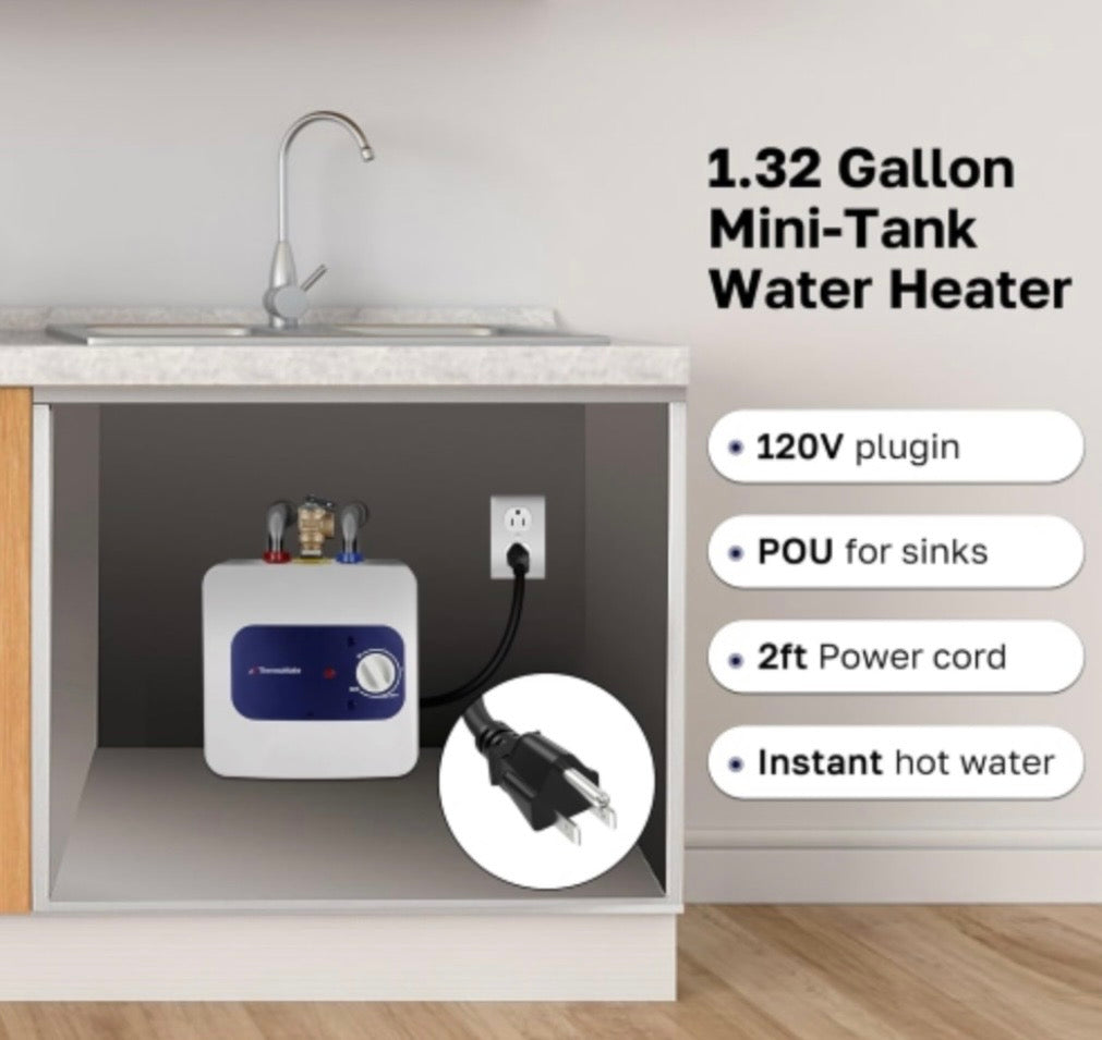 1.3-Gallon Mini Tank Electric Water Heater
