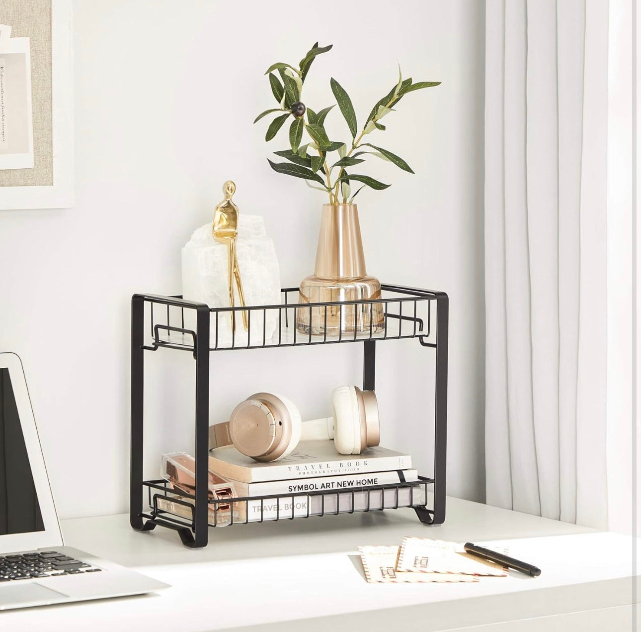 SONGMICS 2-Tier Plastic Spice Rack Organizer
