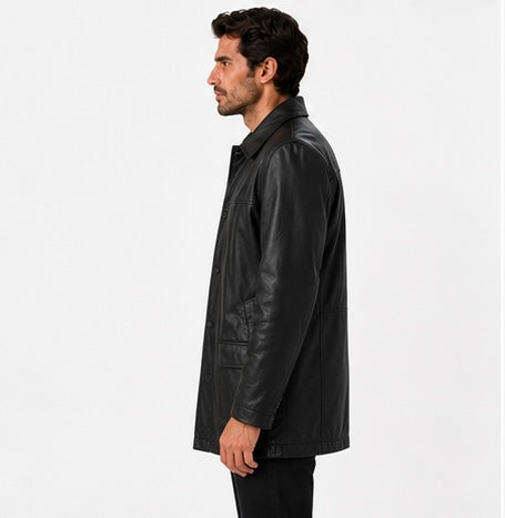 Men’s Classic Black Leather Coat