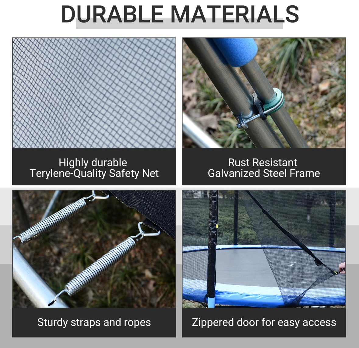 Soozier 12FT Trampoline Safety Enclosure Net with Poles — UV-Resistant Protective Net (Frame & Poles Included)