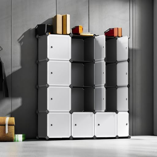 SONGMICS Modular Cube Storage Organizer – Black & White