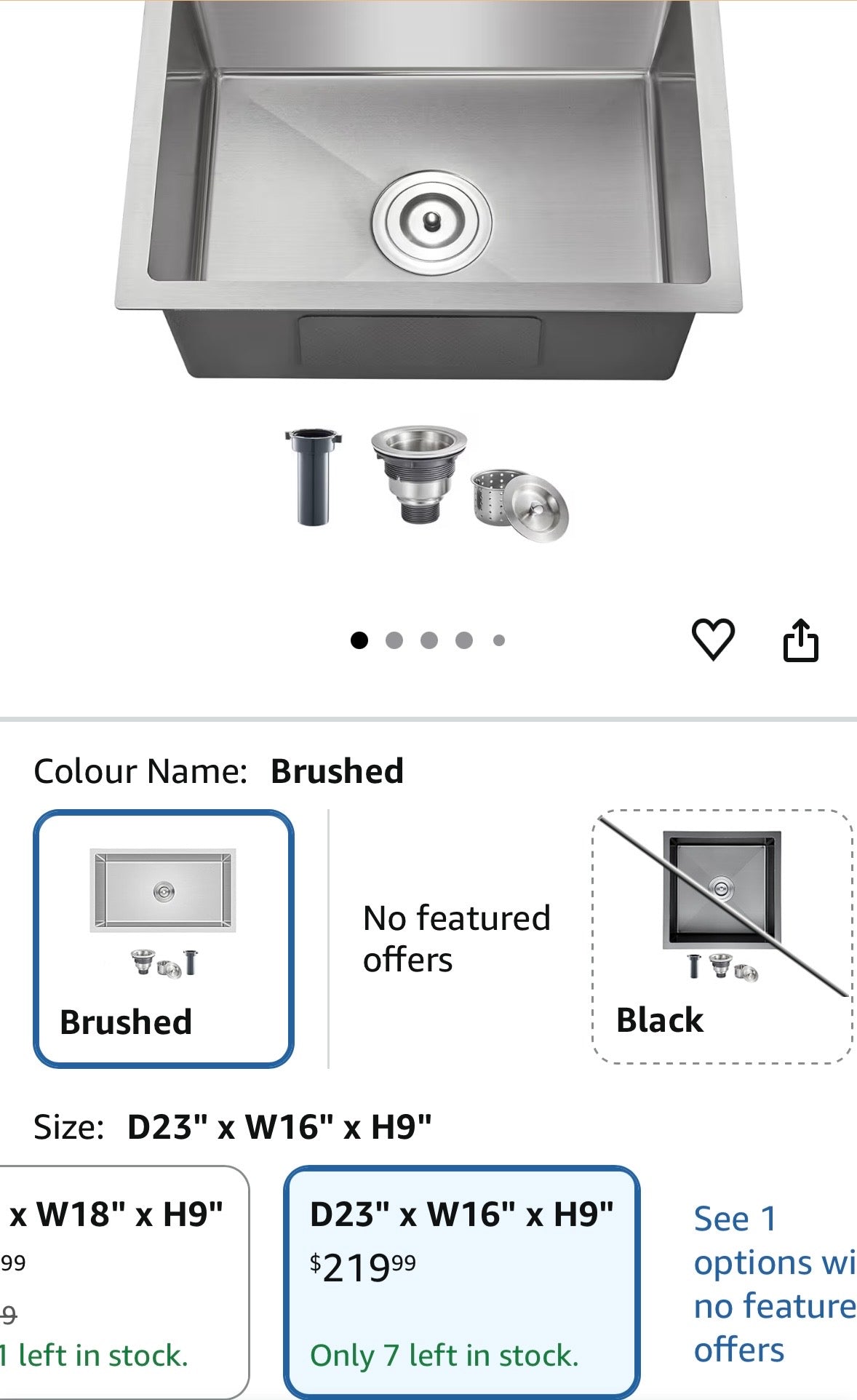 23” Undermount Stainless Steel Kitchen Sink