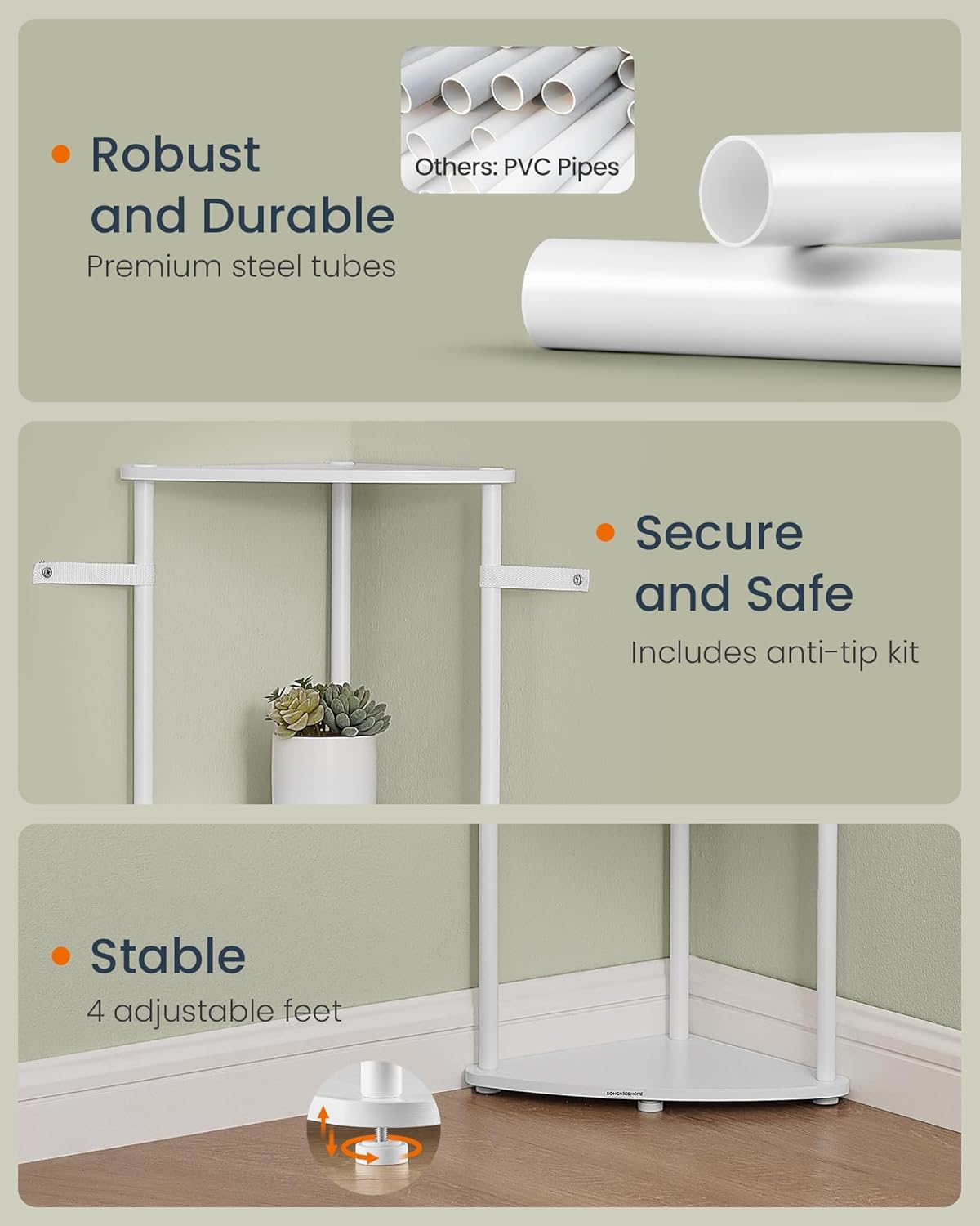 5-Tier Corner Shelf – Snow White