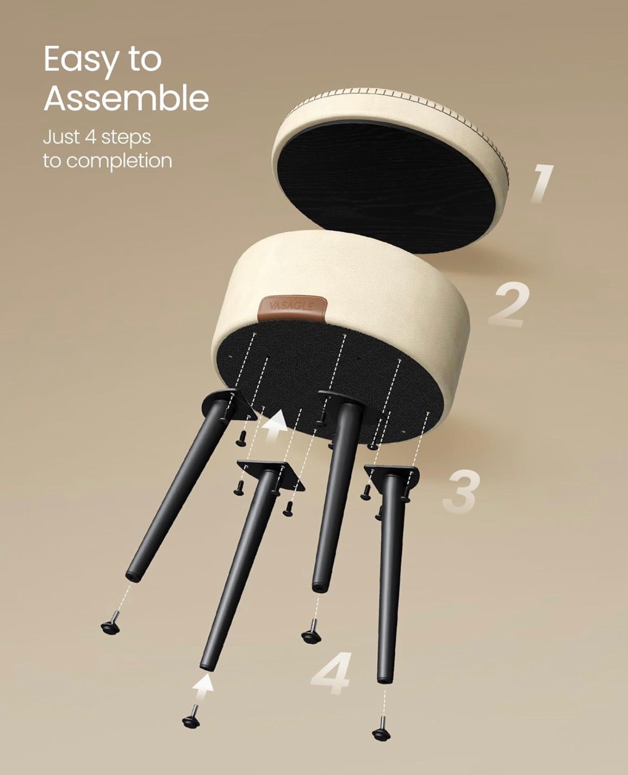 VASAGLE EKHO Storage Ottoman Stool