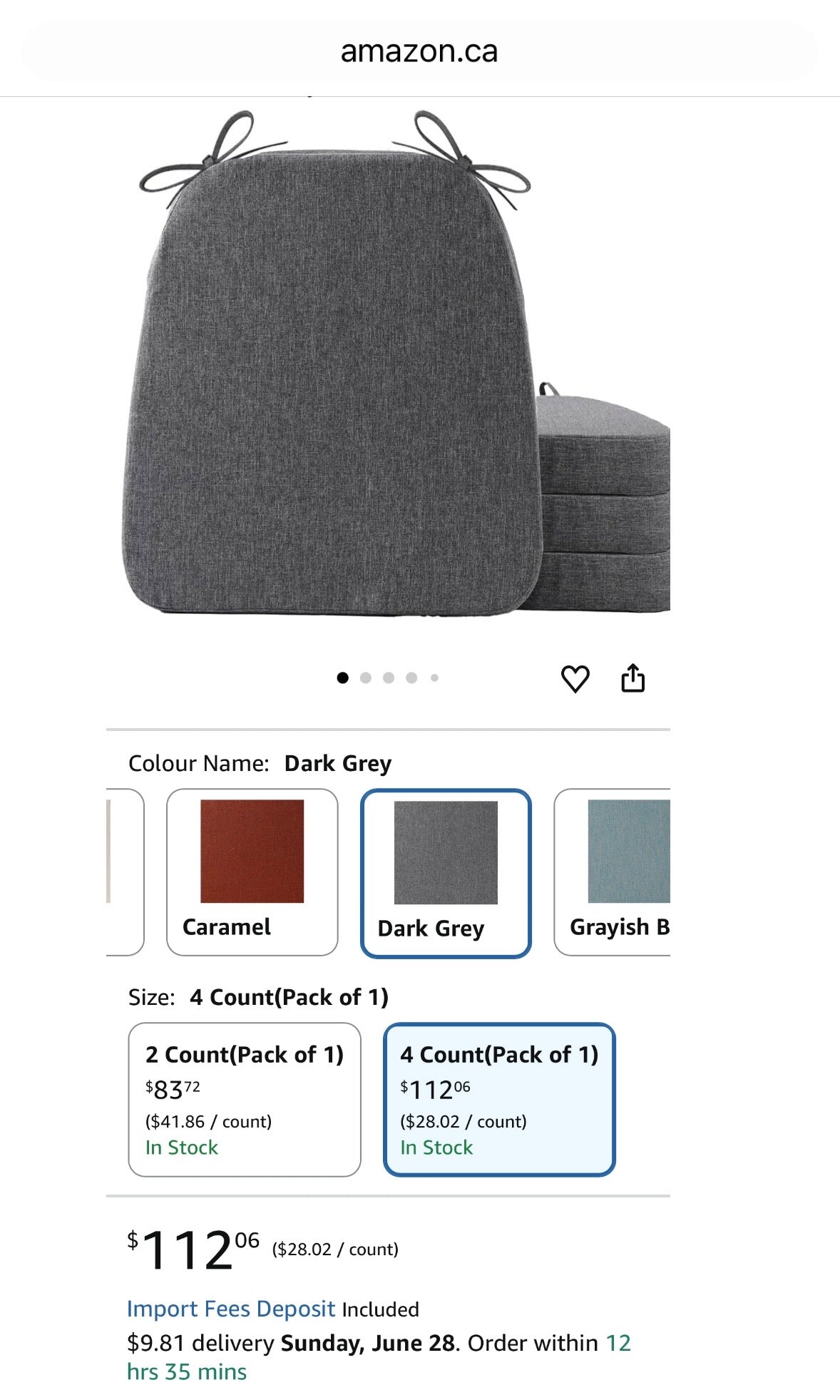 Battilo Memory Foam Chair Cushions – Set of 4