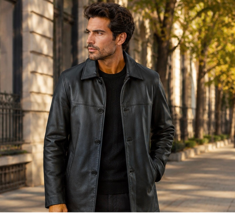 Men’s Premium Black Leather Jacket with Liner