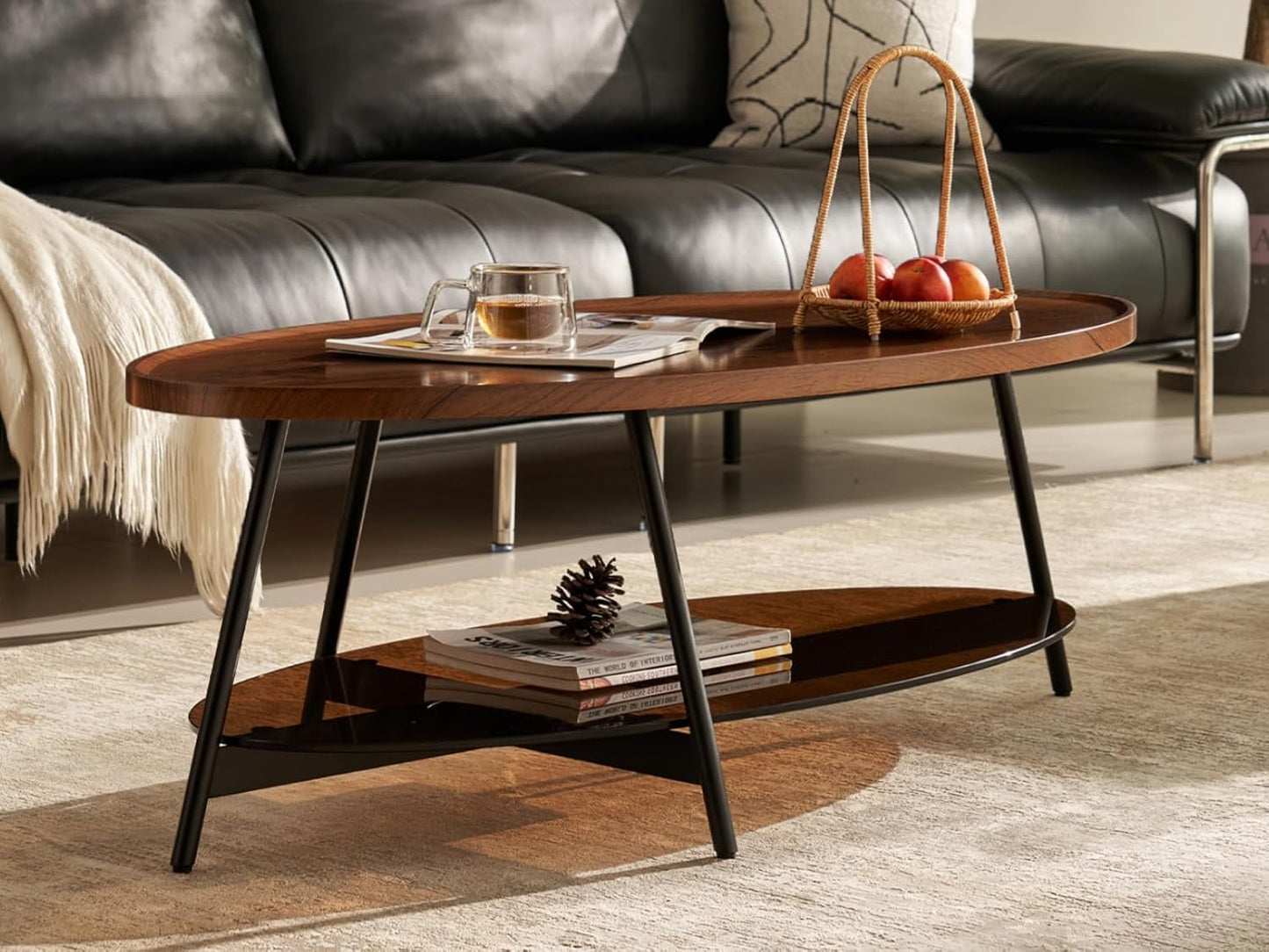 SHRINE Modern Oval Coffee Table