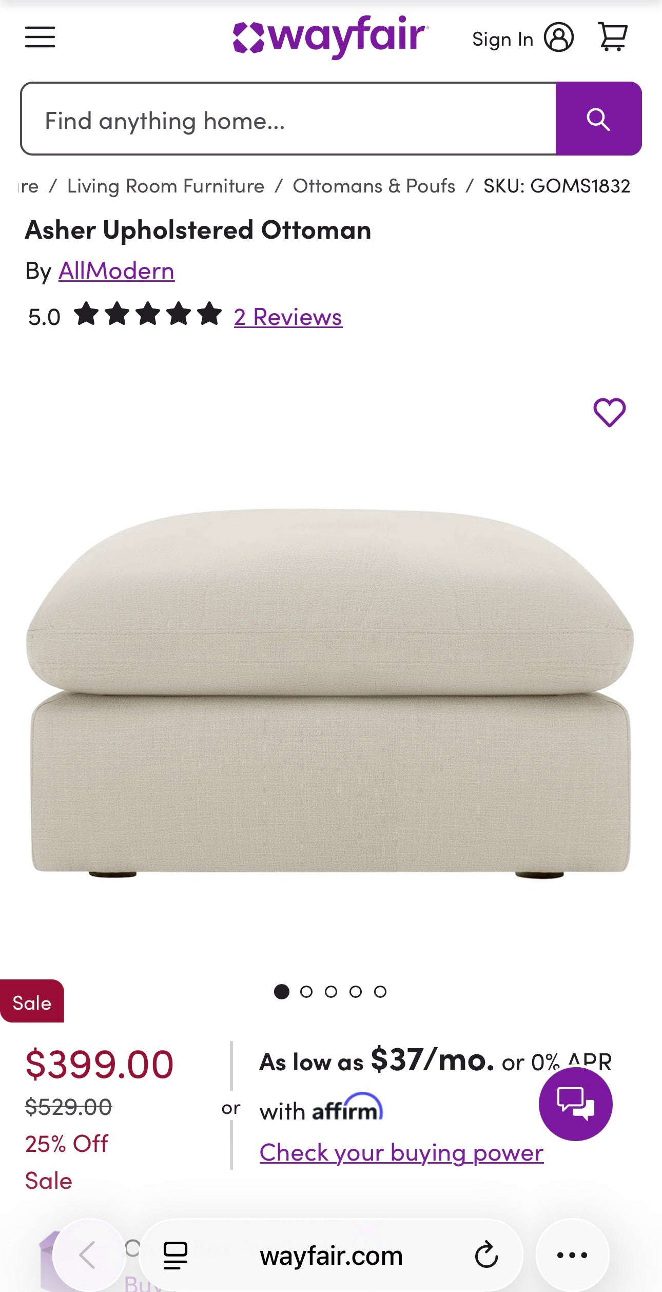 Modular Square Ottoman – Effie Linen